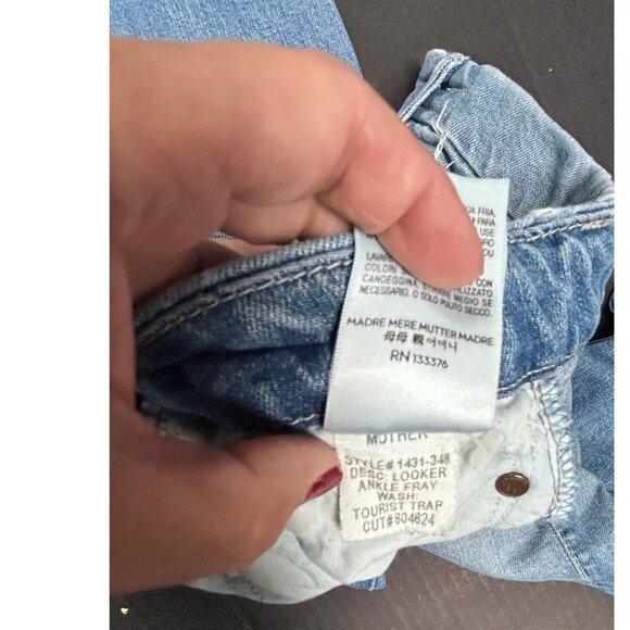 Mother Looker Ankle Fray Jeans Size 25 Tourist Trap Distressed Hem Ripped - Picture 8 of 11